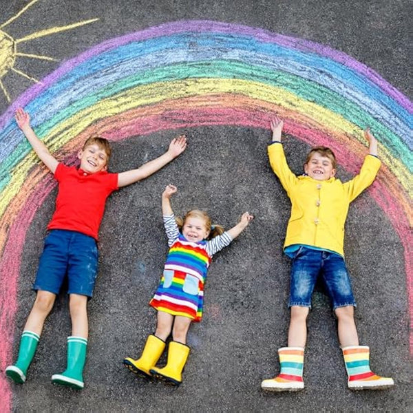 Jaques of London Premium Chalks for Children Giant for Outside | Creative Garden Toys for 1 Year olds | Pavement Chalks spark creativity, fine motor skills, and imaginative play | Since 1795