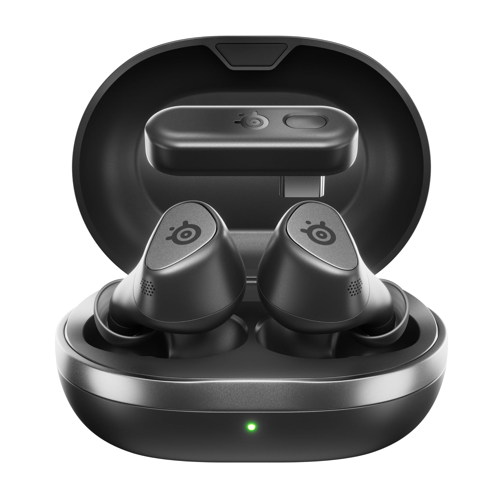 SteelSeries Arctis GameBuds for PS5 - Wireless Gaming Earbuds - 2.4GHz + BT 5.3 - ANC/Transparency - IP55 Water Resistant - 40H Battery - Wireless Charging - PS5, PC, Switch 2, Mobile - White