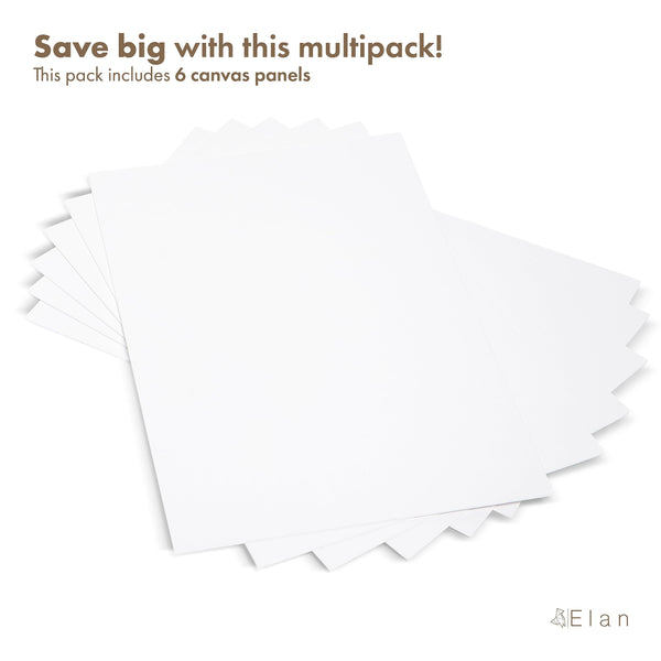 Elan Cotton Canvas Panels 40x60 CM, 6-Pack Canvas Boards for Painting, Painting Canvas, Canvases, Art Board Bulk Art Canvas Board Blank Canvas Panel