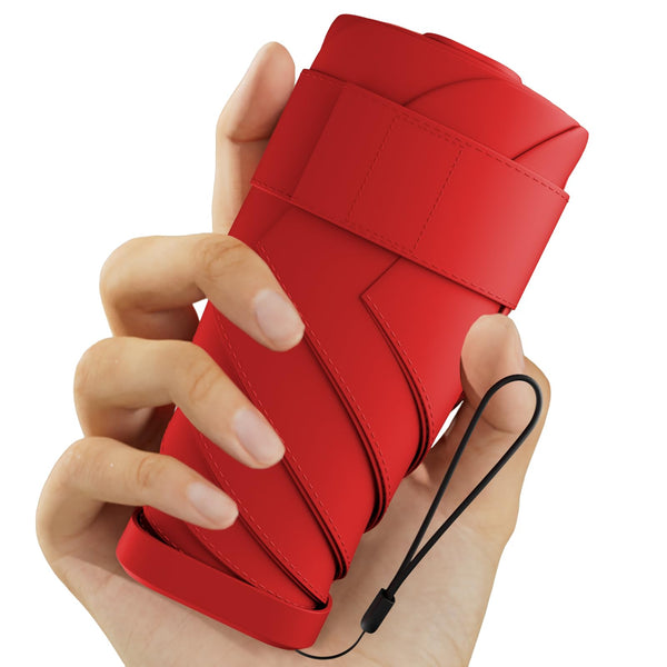 Windproof Mini Travel Folding Umbrella - UPF 50+ Sun & Rain Protection, Small Compact Lightweight Design Fits in Pocket or Bag, Eco-Friendly Fabric Wallet Umbrella for Commuter, Men Women Boys Girls