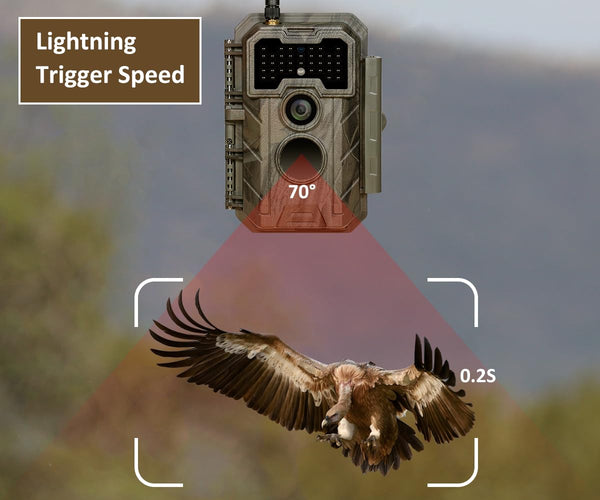 GardePro E7 WiFi Wildlife Camera, 64MP 1296P, Phone App, 100ft Night Vision, Game Cameras with Motion Activated Waterproof, for Hunting, Wildlife, Deer Camera