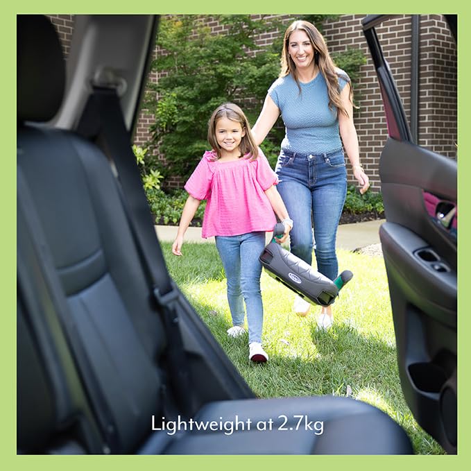 Graco Booster Max R129 ISOFIX backless booster seat, Lightweight at only 2.7kg, Suitable from 137-150cm (approx. 7 to 12 years), Midnight fashion