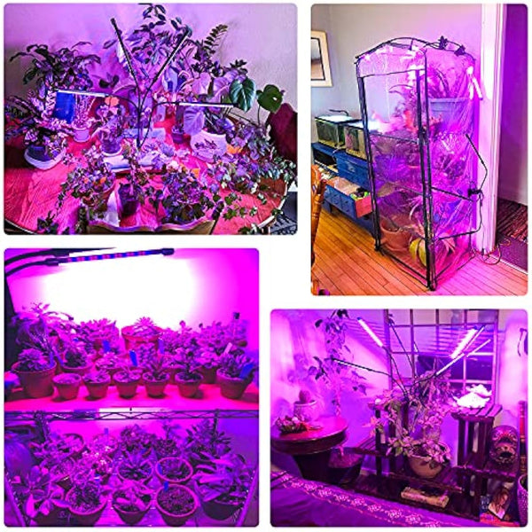 wolezek Grow Lights for Indoor Plants, 80 LEDs 4 Heads Full Spectrum Red & Blue Plant Light with Clip, Grow Lamp with 10 Dimming Level, 4/8/12H Auto Timer, 3 Switch Modes for Seedlings and Succulents