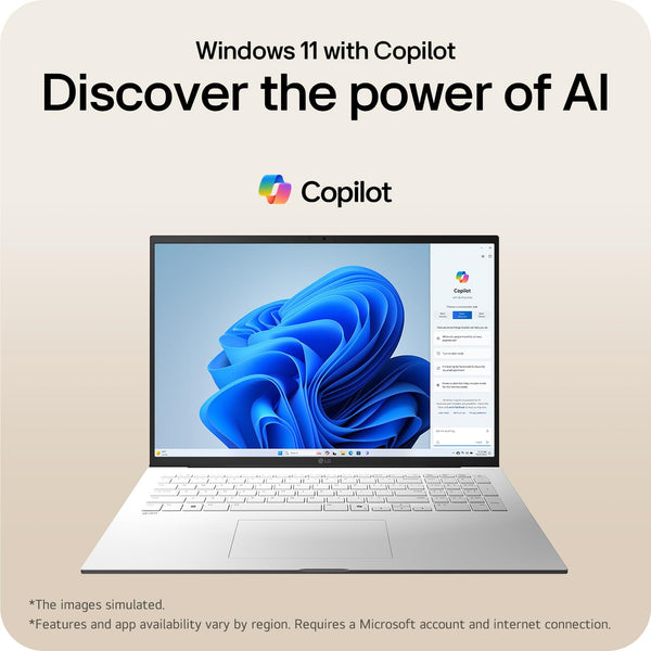 LG gram 16Z90TL - 16 Inch 2.5K IPS Ultra-Lightweight Laptop, Intel Core Ultra 7 256V 47TOPS NPU - EVO Edition, 16GB RAM, 1TB SSD, Windows 11 Home, gram Hybrid AI, Copilot+ PC, Black (2025)