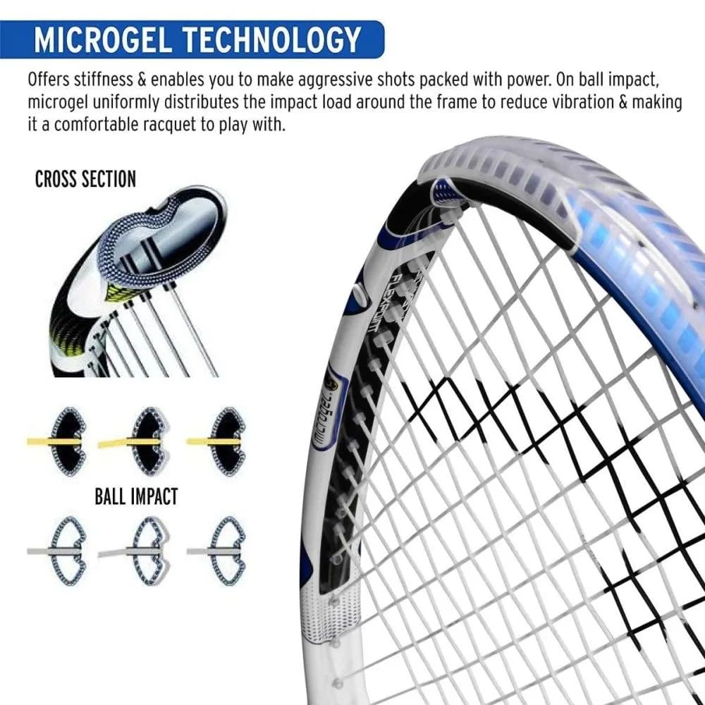 HEAD Microgel 125 Squash Racquet - Blue/White, Size 100