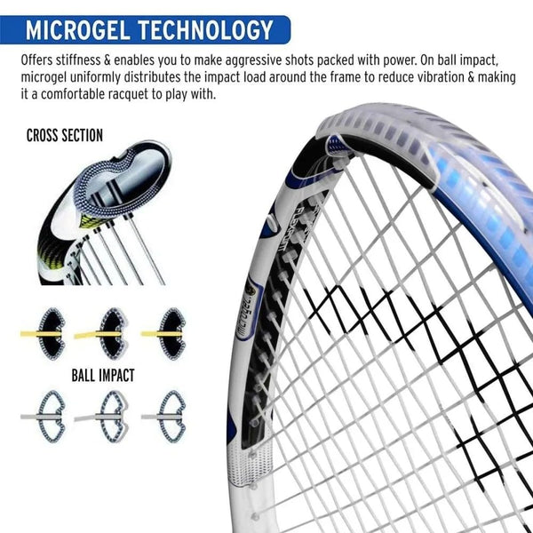 HEAD Microgel 125 Squash Racquet - Blue/White, Size 100