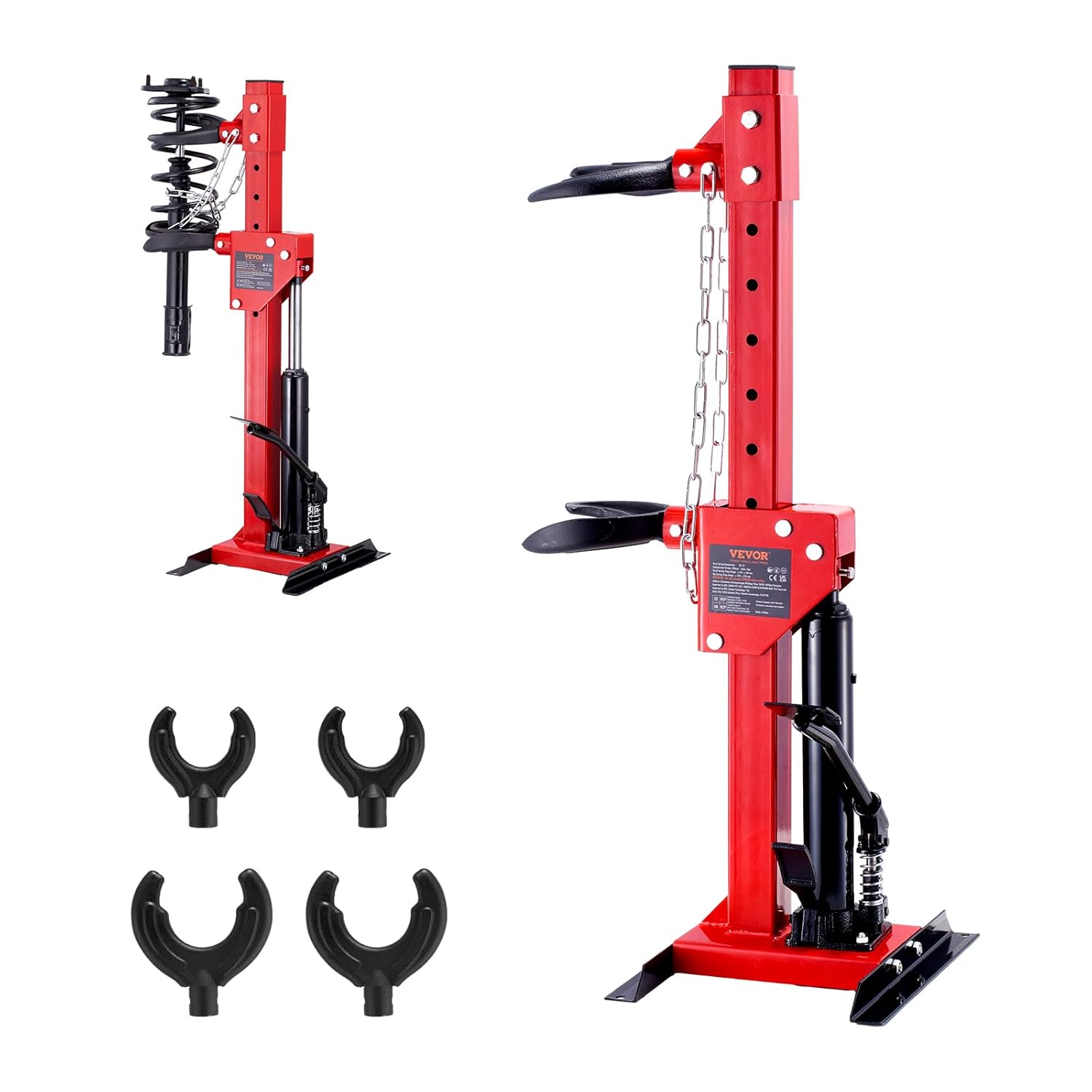 VEVOR Strut Spring Compressor, 4.5 Ton/9920 LBS Hydraulic Jack Capacity, 1 Ton Rated Compression Force, Auto Strut Coil Spring Compressor Tool, Hydraulic Spring Compressor for Strut Spring Removing