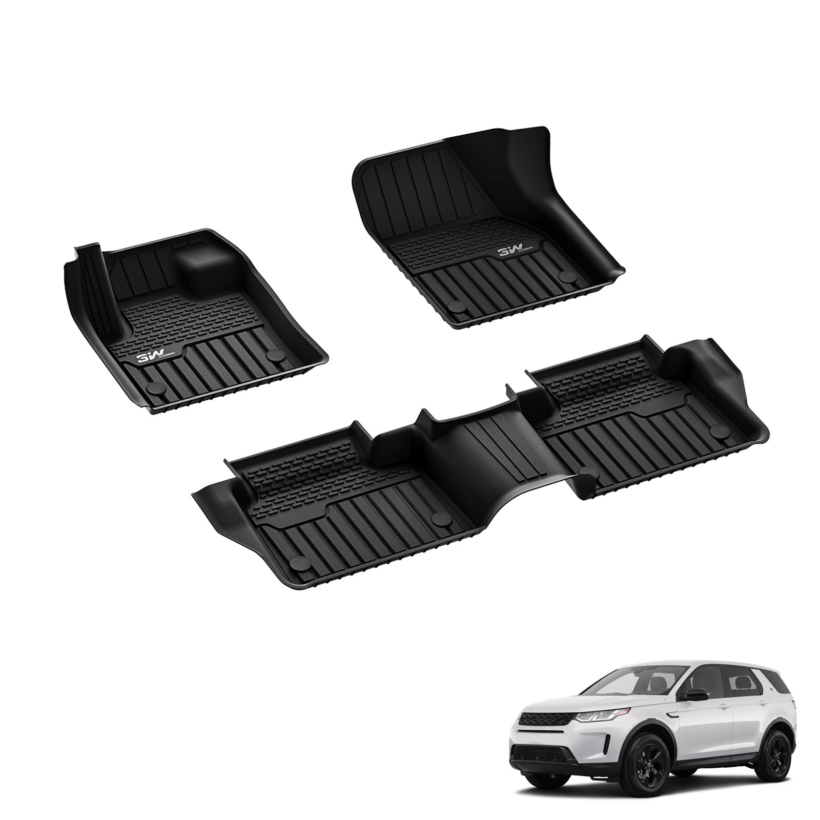 3W Boot Liner Fit for Land Rover Discovery Sport L550 2022 2023 2024 2025, Odorless Thorex™ Dog Friendly Premium Trunk Protection Mats, All Weather Waterproof Anti Slip Easy to Clean Car Accessory