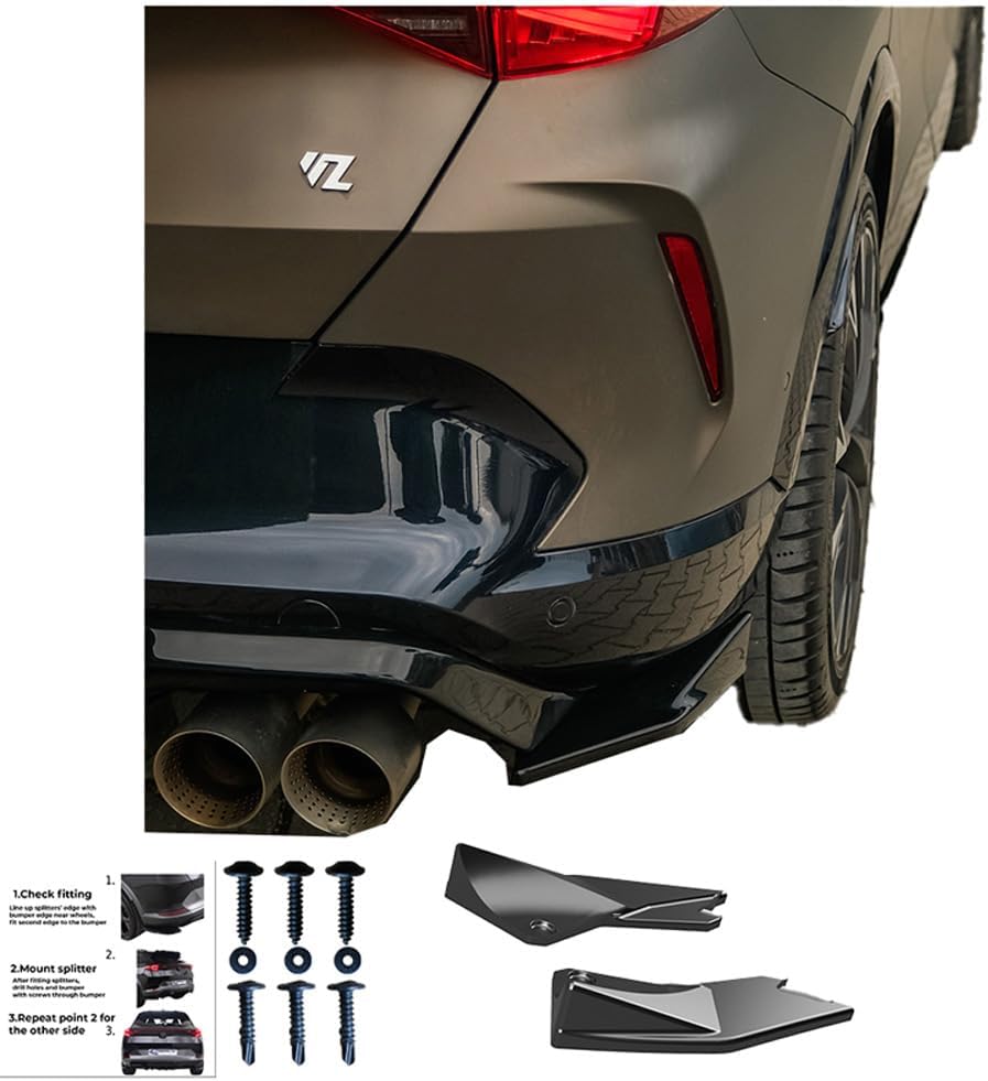 Oneway Rear Side Diffusors compatible with Cupra Formentor 2020-2024 & Facelift 2024- - Version 3 - Gloss black