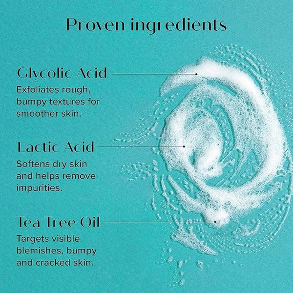 MED AHA Body Scrub Glycolic Acid Exfoliating Body Cleanser | KP Bump Eraser & Acne Treatment | Anti-Aging Foaming Body/Face Wash | Skincare Set + Eco Exfoliating Gloves + Prosperina Card