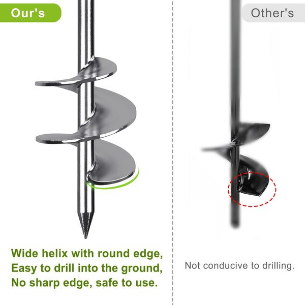 Insaga Tent Peg, 76cm Heavy Duty Ground Anchor Large Metal Earth Stake Spiral Blade Screw in Trampolines Spike for Swing Set/Camping/Shed/Dog/Carport