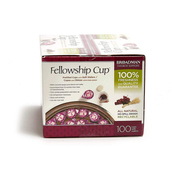 Fellowship cup,Prefilled communion cups juice/wafer-100 cups (net wt.1.62 lb) by BROADMAN CHURCH SUPPLIES
