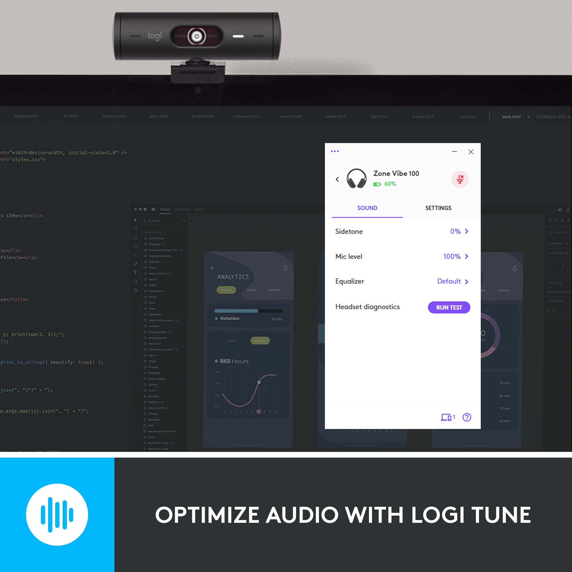 Logitech Brio 500 Full HD Webcam with Auto Light Correction, show Mode, Dual Noise Reduction Mics, Webcam Privacy Cover, Works with Microsoft Teams, Google Meet, Zoom, USB-C Cable, Streaming - White
