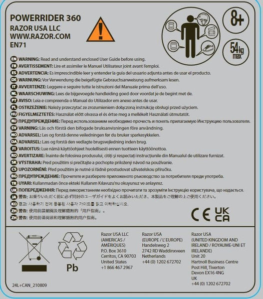 Razor PowerRider 360 – Electric Tricycle, Up to 9 mph, Welded Steel Fork, 12V Powered Ride-On for Ages 8 and Up