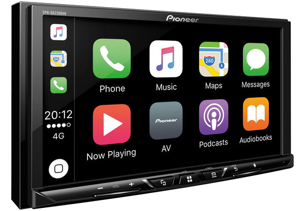 Pioneer SPH-DA230DAB 2-Din 7" touchscreen multimedia player with Apple Carplay, Android Auto, DAB/DAB+ Digital Radio, Waze (Via Android Auto or AppRadio Mode +), Bluetooth and a 13-band GEQ