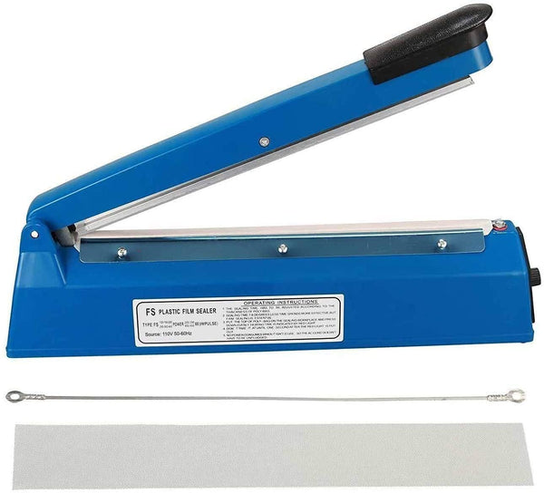 Heat Sealer Machine, Impulse Heat Sealer Machine 12inch with 8 Temperature Modes, Plastic Bag Sealer Heat Sealing Machine, Shrink Wrap Sealer Machine