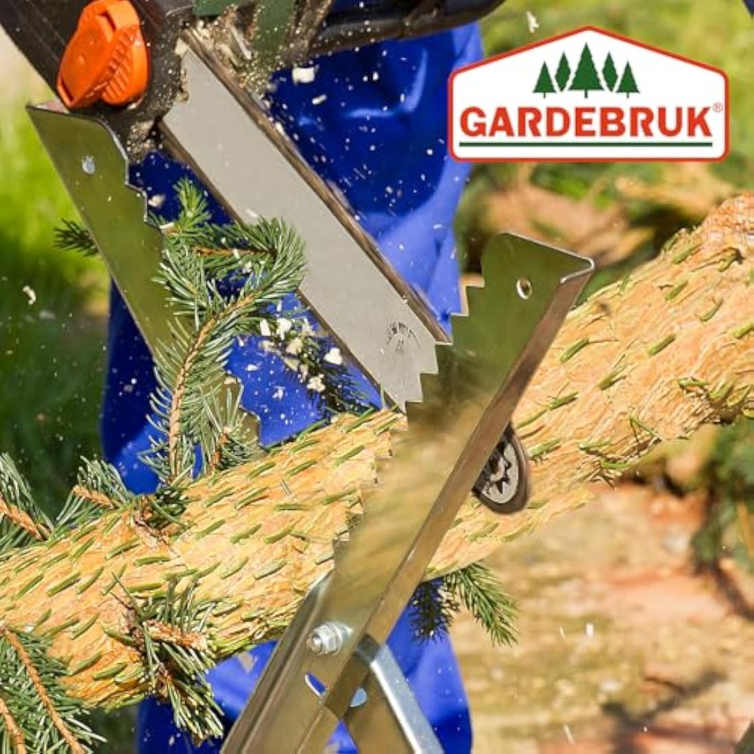 GARDEBRUK® Folding Galvanised Saw Horse | Foldable Portable Trestle | Workbench Timber Cutting Log Holder | Wood Splitter for Hand Saw Chainsaw | Sawhorse | Heavy Duty 150 kg