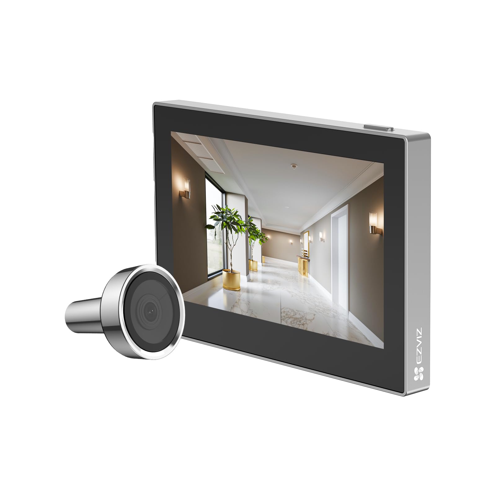 EZVIZ Peephole Camera (Door Viewer Cam) Wireless with 4.3" Monitor, 14–26mm Hole, 35–105mm Door Thickness, 2.4GHz Wi-Fi, 1080P HD Video, APP View, Indoor Colour Screen, No Motion Detection (CP2)