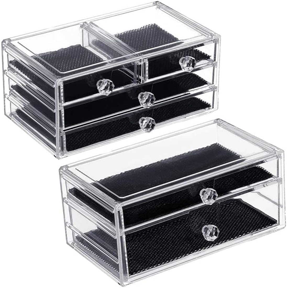 ARCCI Acrylic Clear Makeup Organizer Skin Care Cosmetics Display Case, 6 Drawers Stackable Clear Makeup Organiser Jewelry Lipstick Holder Display for Vanity, Bathroom Counter, Dresser Accessories