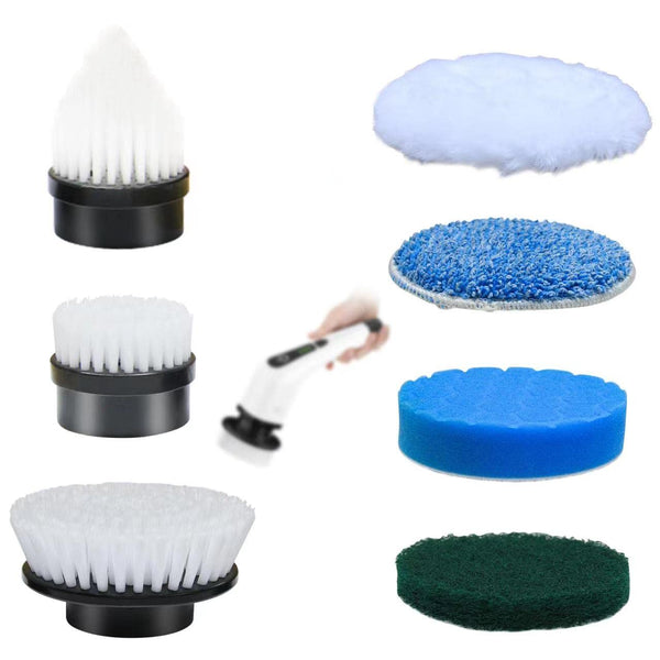 Leebein Electric Spin Scrubber, Cordless Cleaning Brush with 8 Replaceable Brush Heads, Extendable Long Handle Bathroom Cleaning Scrubber, 300/400RPM Spin Scrubber for Bathroom Kitchen Floor Tile