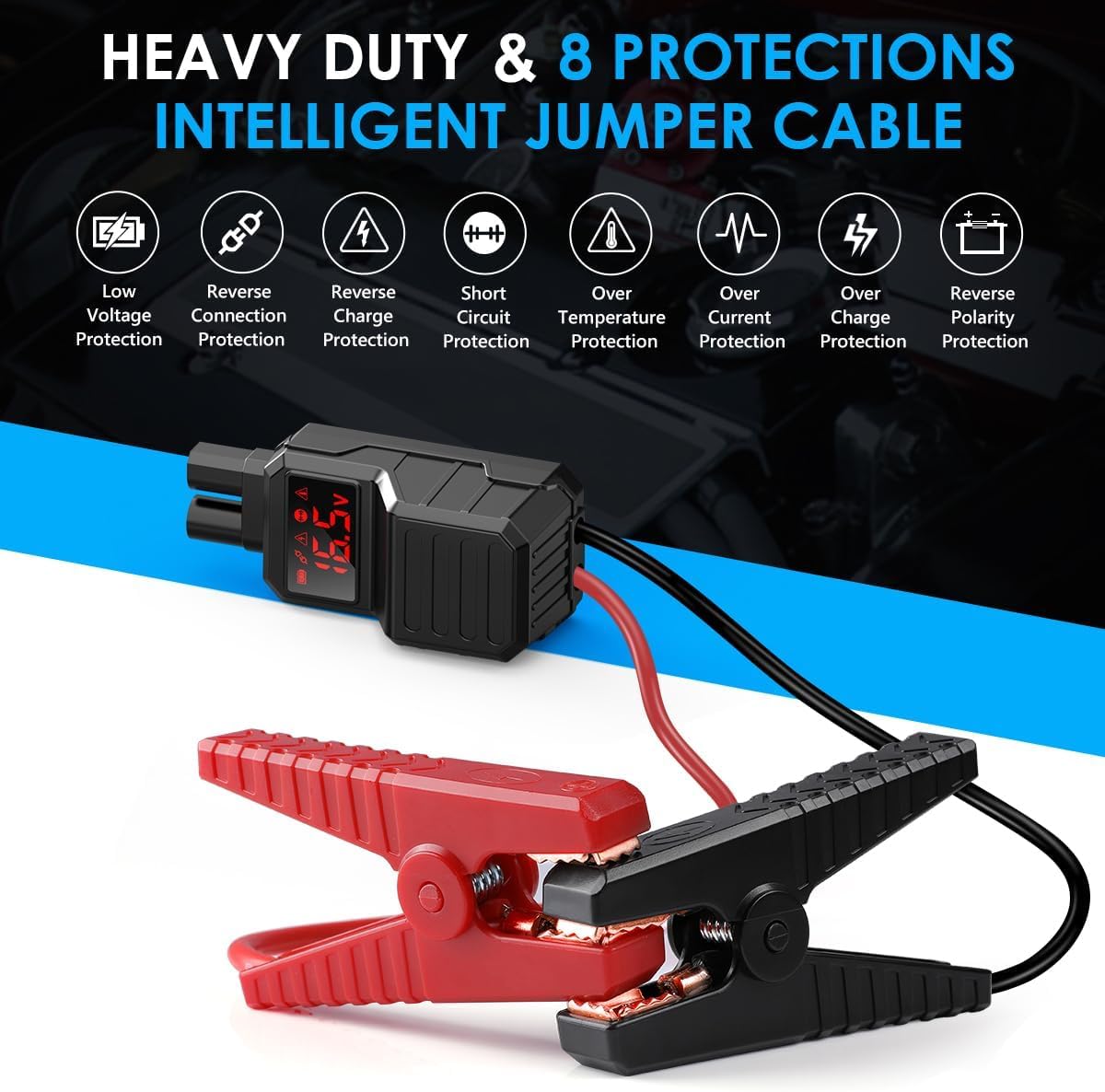 BIUBLE Jump Starter 5000A Car Battery Booster Jump Starter 12V Portable Power Pack (up to 7.0L Gas or 5.5L Diesel Engine), Car Starter Power Bank with LED Flashlight,Force Start