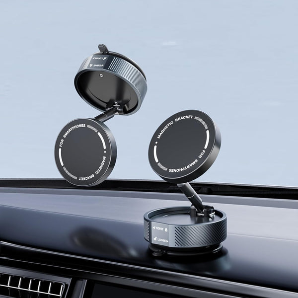 XIANGBIN New Vacuum Magnetic Phone Holder, 360° Rotating Adjustable and Foldable Suction Cup Phone Holders, Stand Magnetic Phone Holder for Car/Gym/Mirror/Smooth Surface