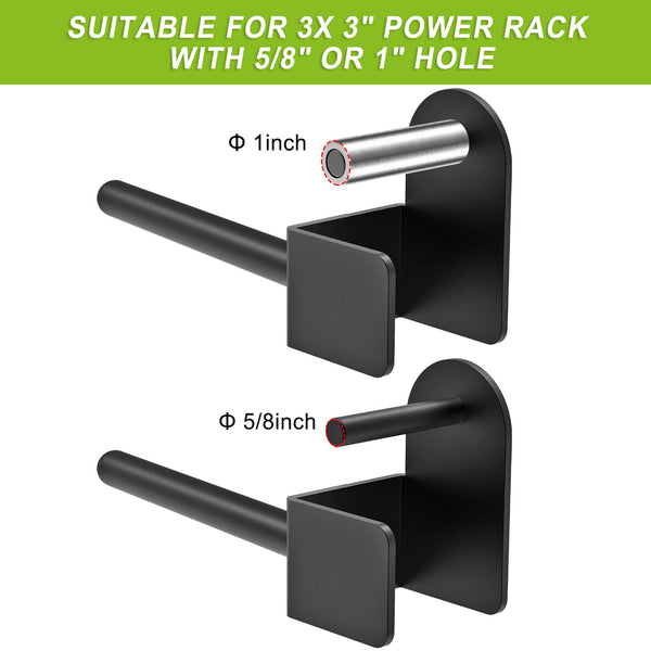 Kipika 3x3 Power Rack Weight Plate Holders - Heavy-Duty Steel, Supports Up to 300 lbs. Each - Universally Fits 3x3 Racks with 1" or 5/8" Holes -