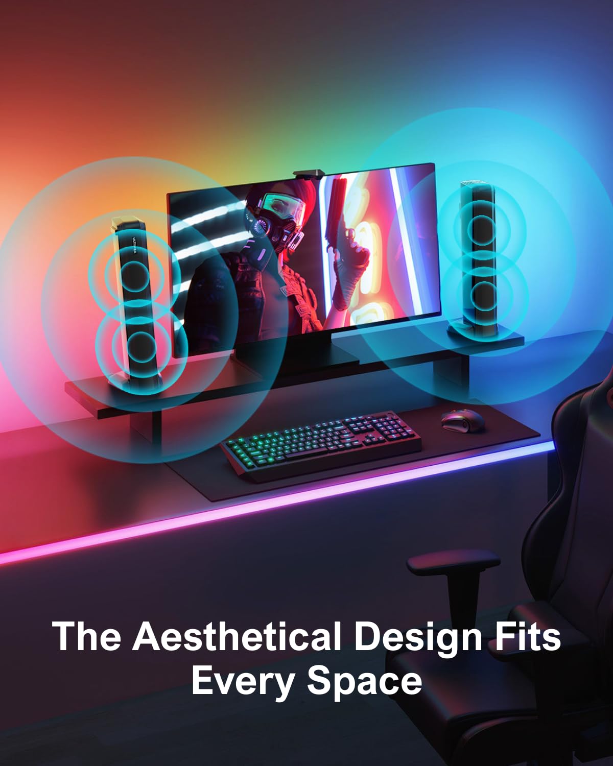 ULTIMEA 4.1ch Sound Bar for Smart TV with Subwoofer, App, Peak Power 200W, 2-in-1 Detachable Bluetooth 5.3 Soundbar, Bass Adjustable, 3 EQ Modes TV Sound Bar, ARC/Optical/Aux, Apollo S50 2025 Version