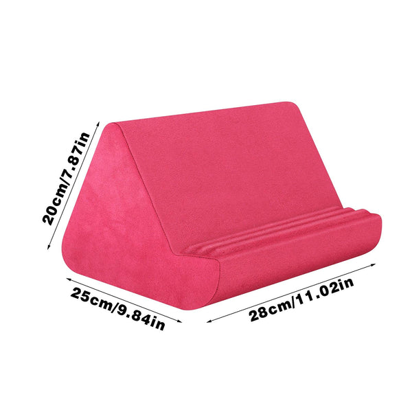 Soft Tablet Stand Pillow with Pocket,Tablet Cushion Stand,Adjustable 3 Viewing Angle,Lazy Holder Stand for Bed Sofa,Compatible with iPads Tablets eReaders Smartphones Books Magazines（Grey）…