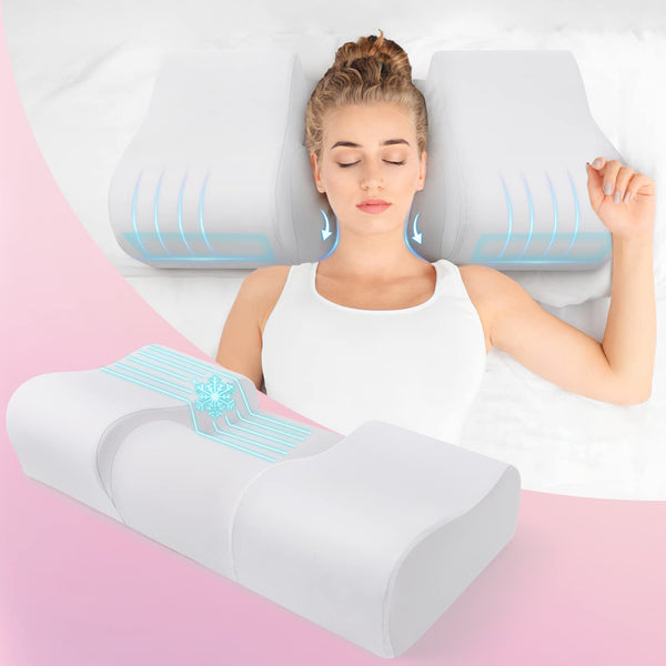 Hydomi Anti Wrinkle Pillow 2 In 1 Anti Aging Beauty Memory Foam Pillow, Neck Support Back Sleeping Pillow for Wrinkle Prevention, Orthopedic Pillow