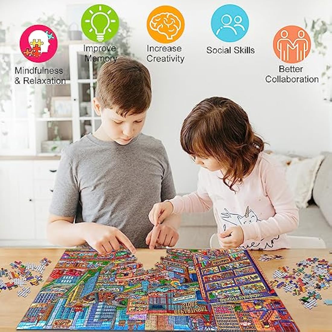 HUADADA Jigsaw Puzzles for Adults 1000 Piece Jigsaw Puzzles for Adult JigsawPuzzle 1000 Pieces for Adults Challenging Puzzle Games-Business Center