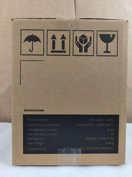 ecozy Ice Maker Machine, Portable Ice Machine, 9 Ice Cubes in 6 Mins, 12KG in 24Hrs, 2 Sizes of Ice, Self-Cleaning Ice Cube Maker, Countertop Ice Maker for Home/Office/Kitchen/Bar