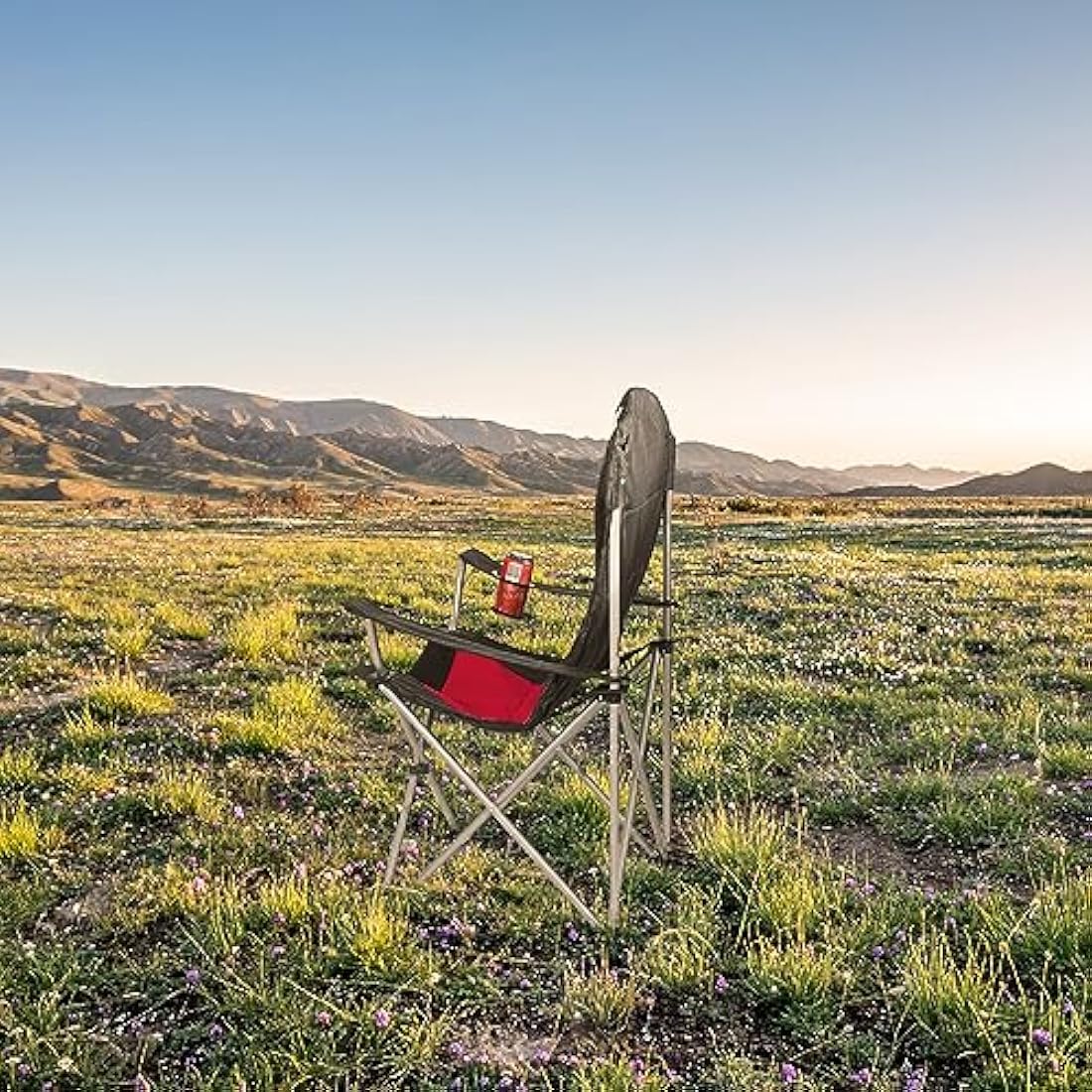 Homecall 30191 Folding Camping Chair with Cup Holder - 109.0 cm*60.0 cm*86.0 cm, Black/Red