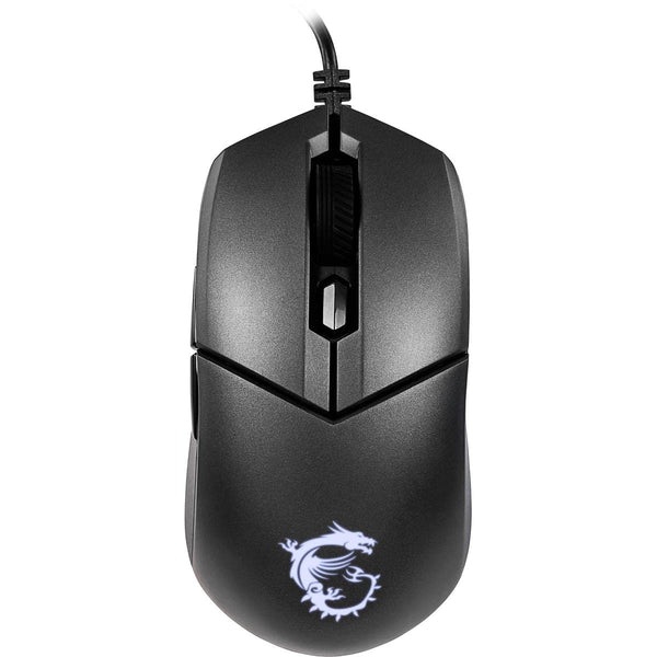 MSI CLUTCH GM51 LIGHTWEIGHT Gaming Mouse - 26000 DPI Optical Sensor, Elite 0.125ms Latency, 60M+ Click OMRON Switches, 6-Buttons, FriXionFree Cable, RGB Diamond LightGrips, 75g - Wired