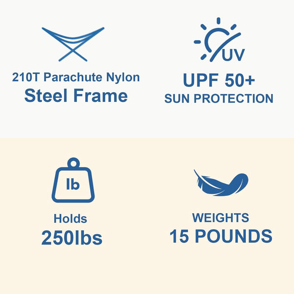 MOCK ONE Hammock with Stand with Adjustable Sunshade Canopy, Portable Free Standing Hammock with Steel Frame for Outdoor, Garden, Camping, Beach, Orange