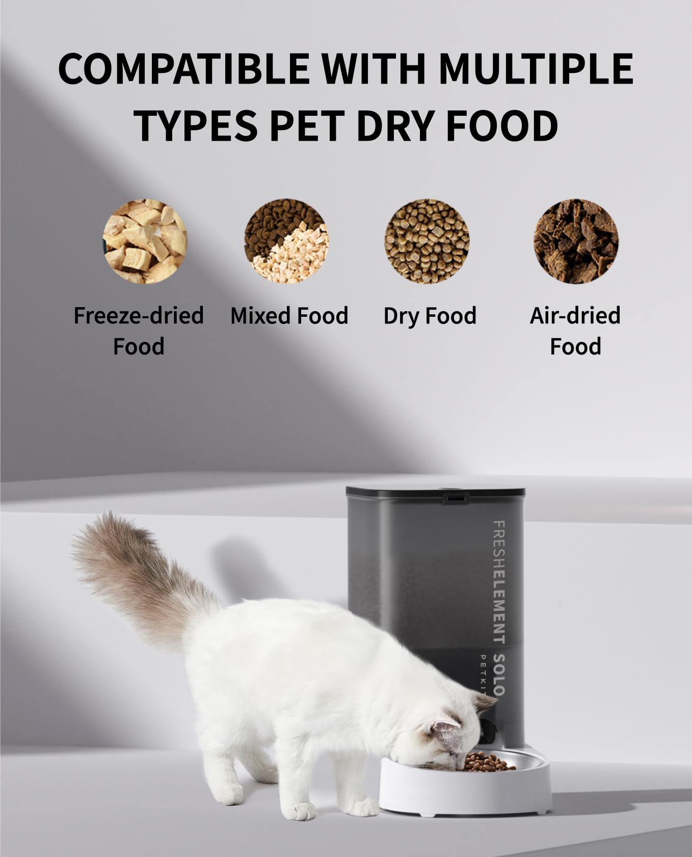 PETKIT Automatic Cat Feeder, 2.4GHz Auto Cat Feeder with App Control 3L, Low Food & Blockage Sensor, 304 Stainless Steel Bowl, Fresh Lock Technology,1-30 Meals/Day Anti-Clog Pet Feeder