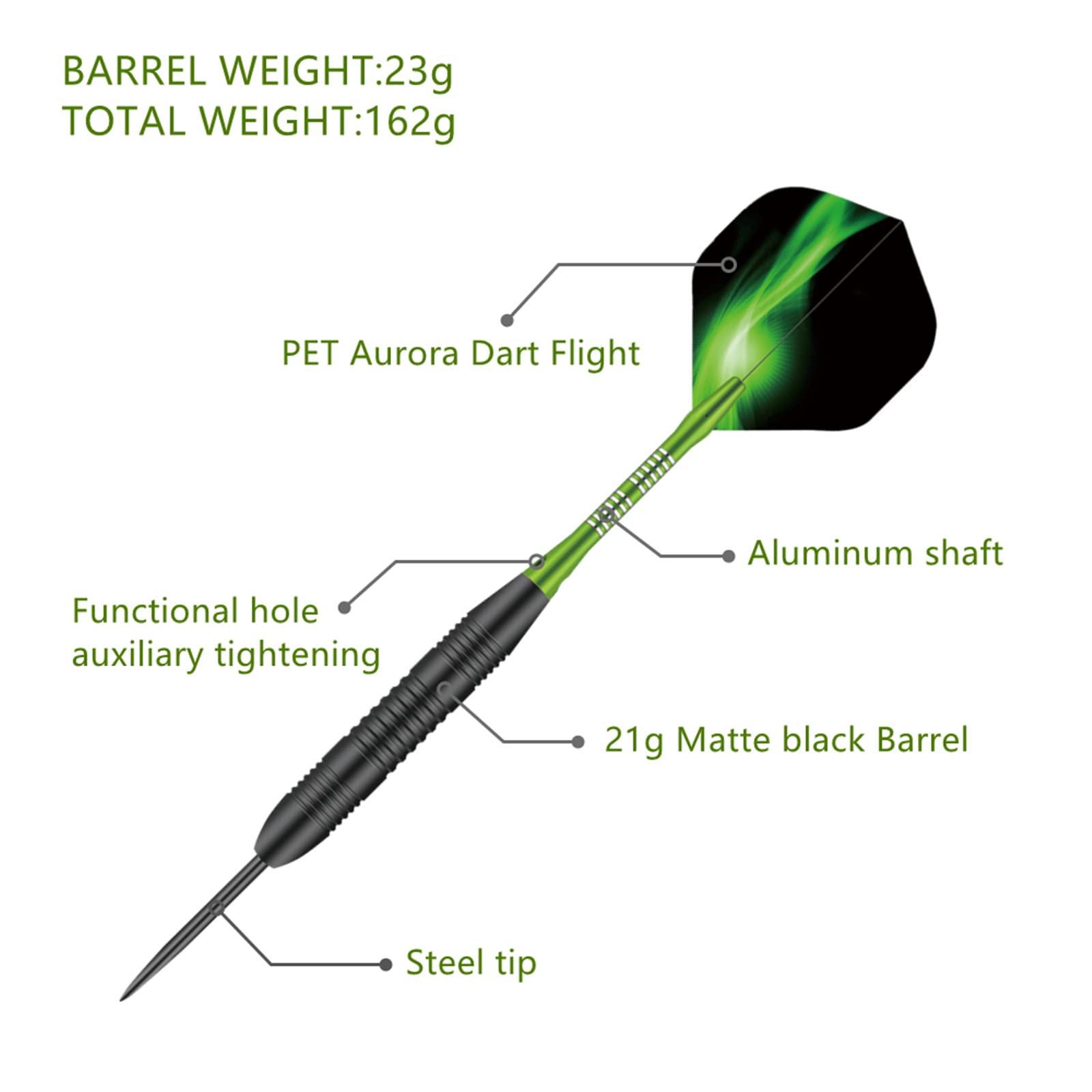 Steel Tip Darts Set,3 Pack Professional Dart with Aluminum Shafts and Darts Case