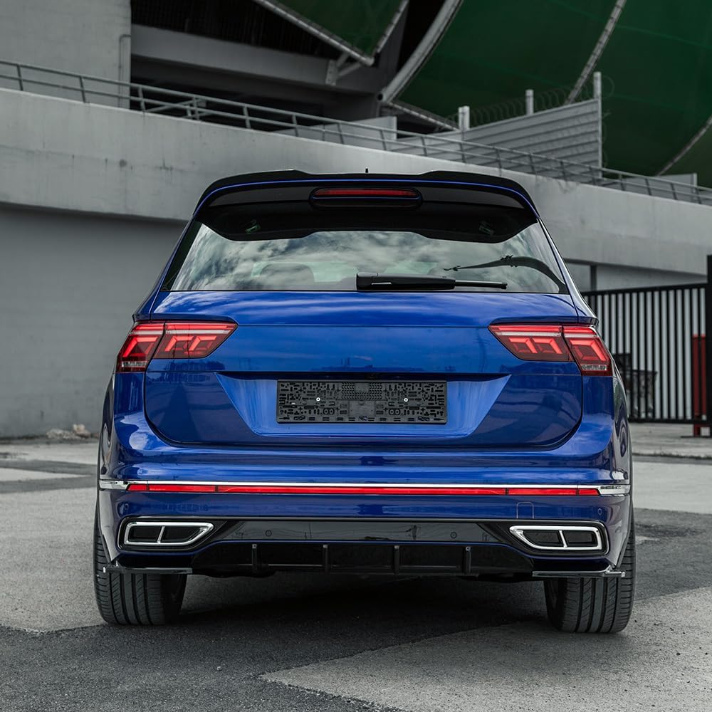 Oneway Rear Side Diffusors compatible with Volkswagen Tiguan II R-Line Facelift 2020-2024 - Gloss black