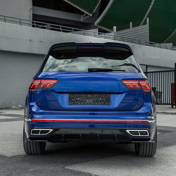 Oneway Rear Side Diffusors compatible with Volkswagen Tiguan II R-Line Facelift 2020-2024 - Gloss black