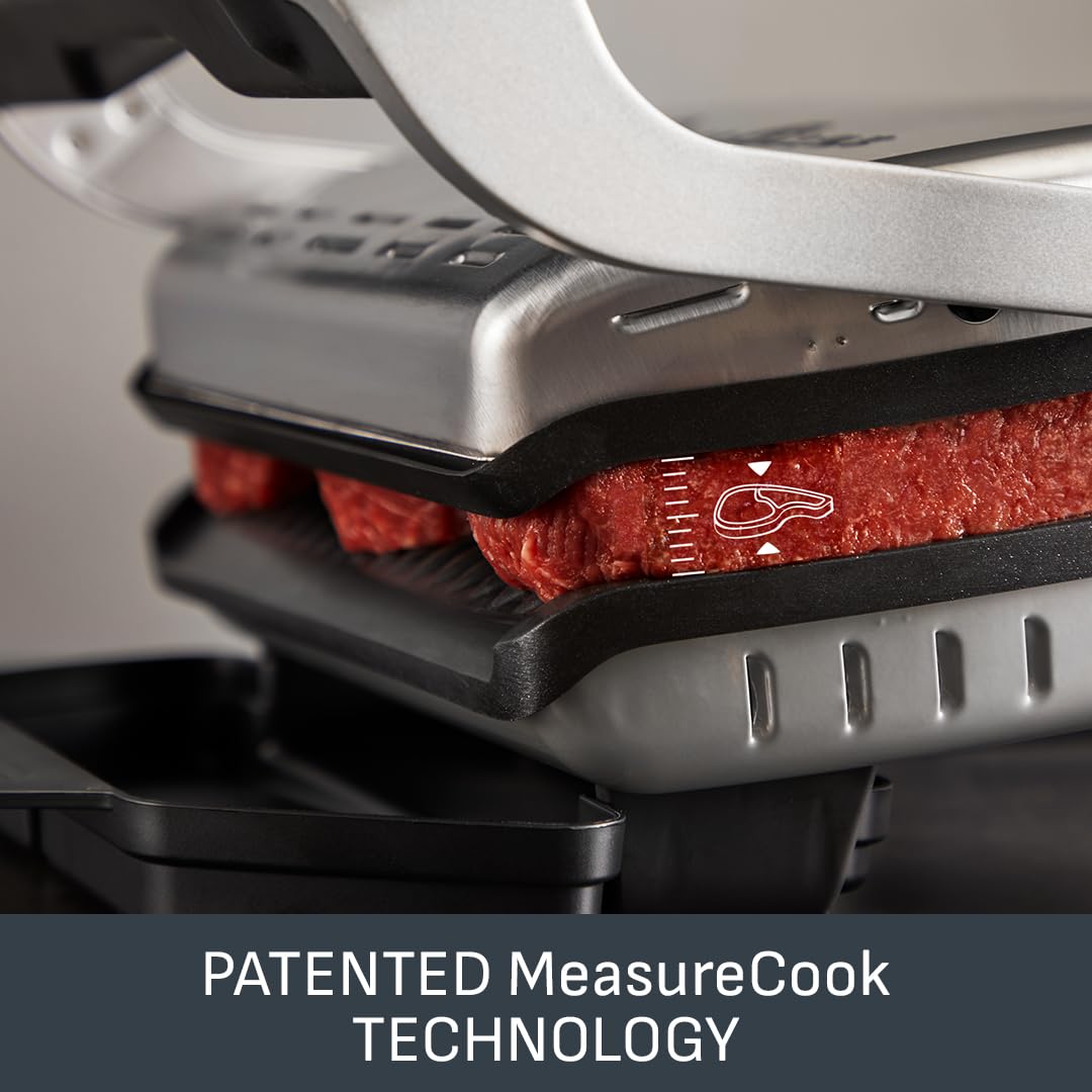 Tefal GC722D40 Optigrill Plus X-Large Grill with 9 Automatic Settings and Cooking Sensor, Non Stick Removable Plates, Automatic Settings and Cooking Sensor, Stainless Steel, Xl
