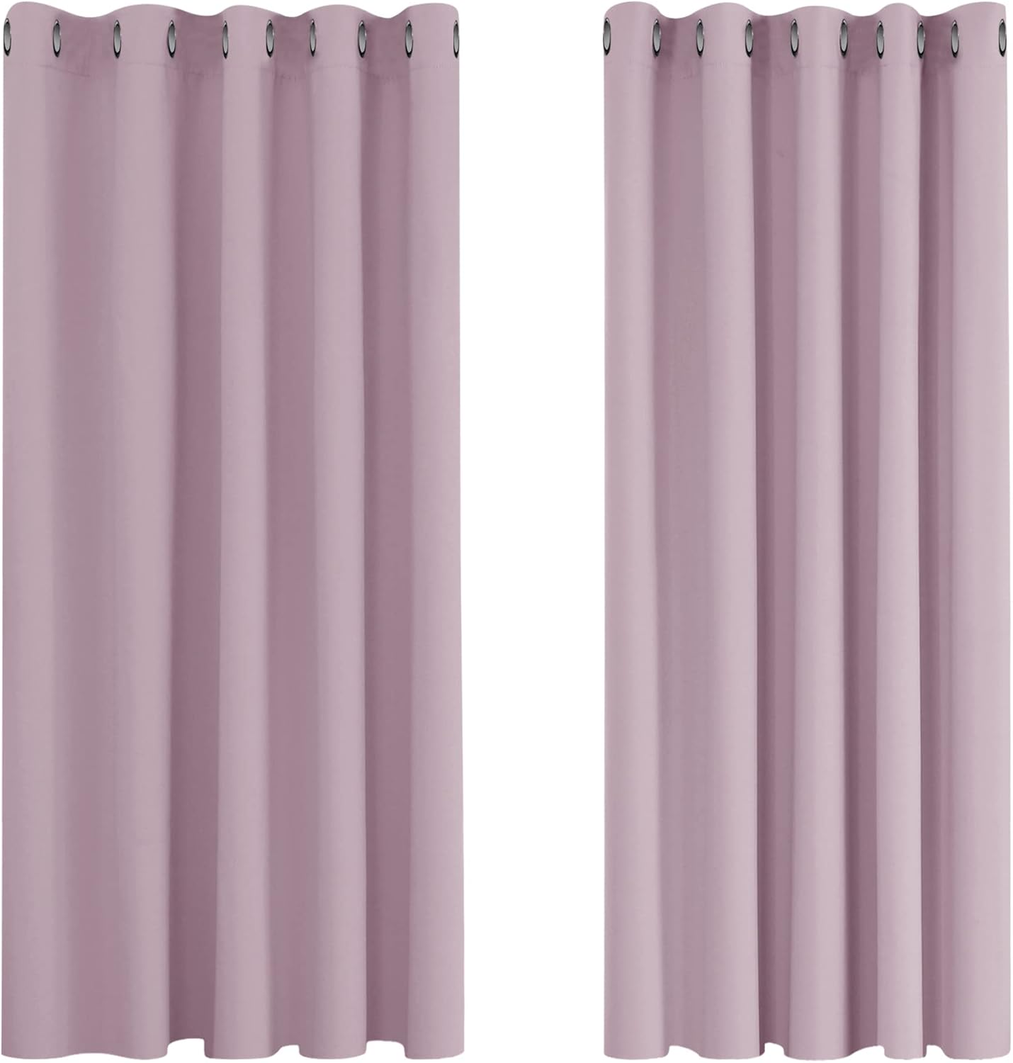 Deconovo Blackout Curtains Eyelet Super Soft Thermal Insulated Ring Top Blackout Curtains for Nursery 46 x 54 Drop Inch Dark Grey 2 Panels