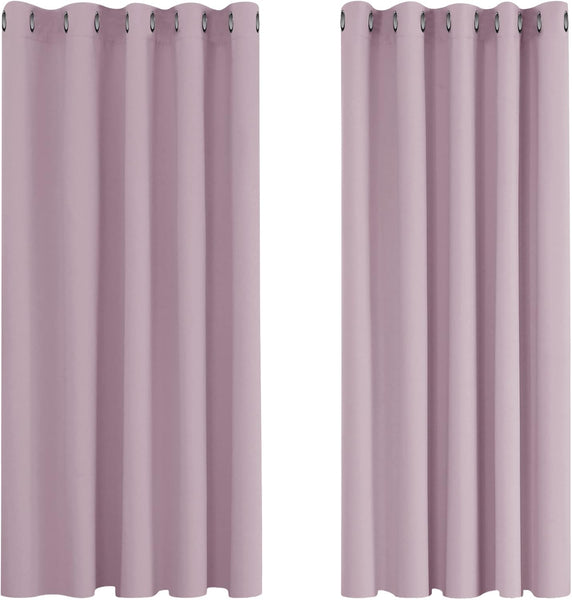 Deconovo Blackout Curtains Eyelet Super Soft Thermal Insulated Ring Top Blackout Curtains for Nursery 46 x 54 Drop Inch Dark Grey 2 Panels