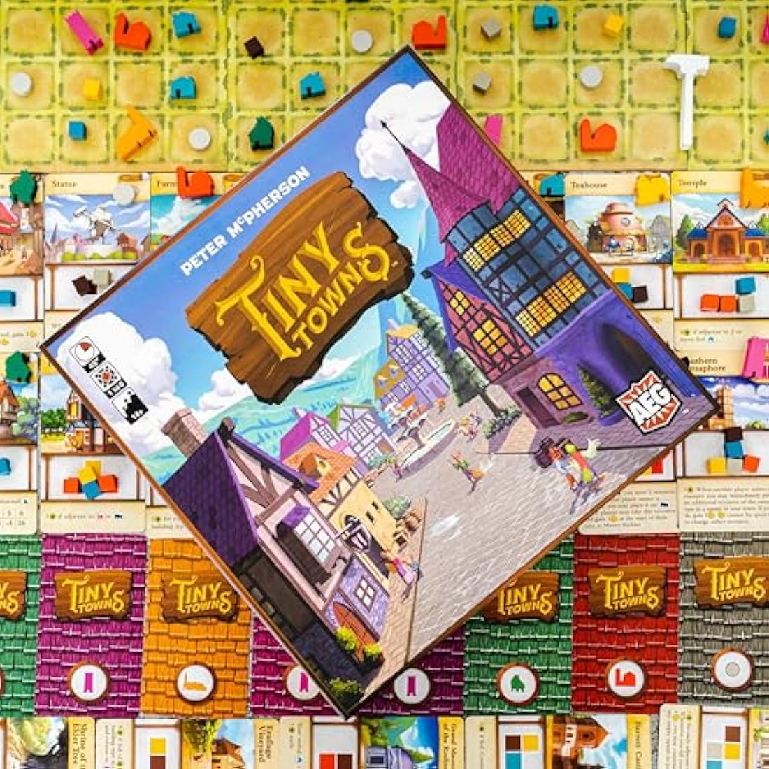 AEG Alderac Entertainment Group | Tiny Towns Deck-Building Board Game in English for age 14+ | Strategic and Competitive Game for 2-6 Players | Build the Best Tiny Town