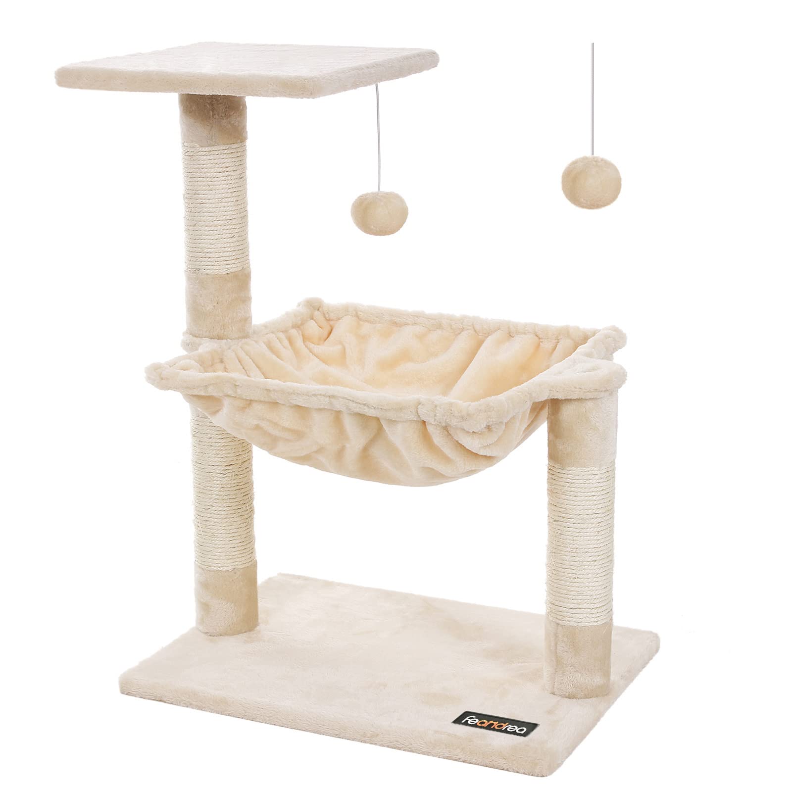 FEANDREA Cats Climb Tree Steady Cat Tree with Plush and Soft Hammock PCT82M
