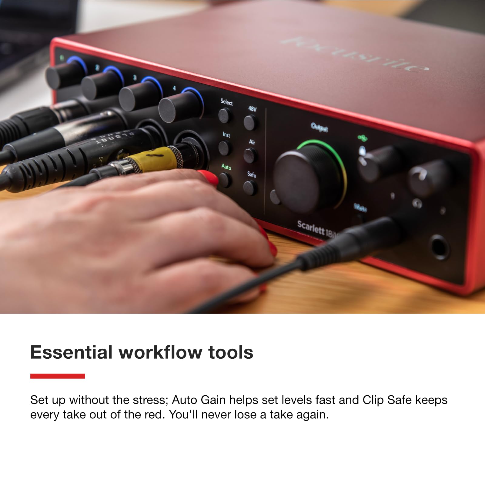 Focusrite Scarlett 2i2 4th Gen USB Audio Interface for Recording, Songwriting, Streaming and Podcasting — High-Fidelity, Studio Quality Recording, and All the Software You Need to Record