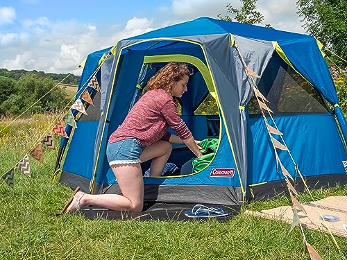 Coleman Tent Octago, 3 Man Tent Ideal for Camping in the Garden, Dome Tent, Waterproof 3 Person Camping Tent with Sewn-in Groundsheet