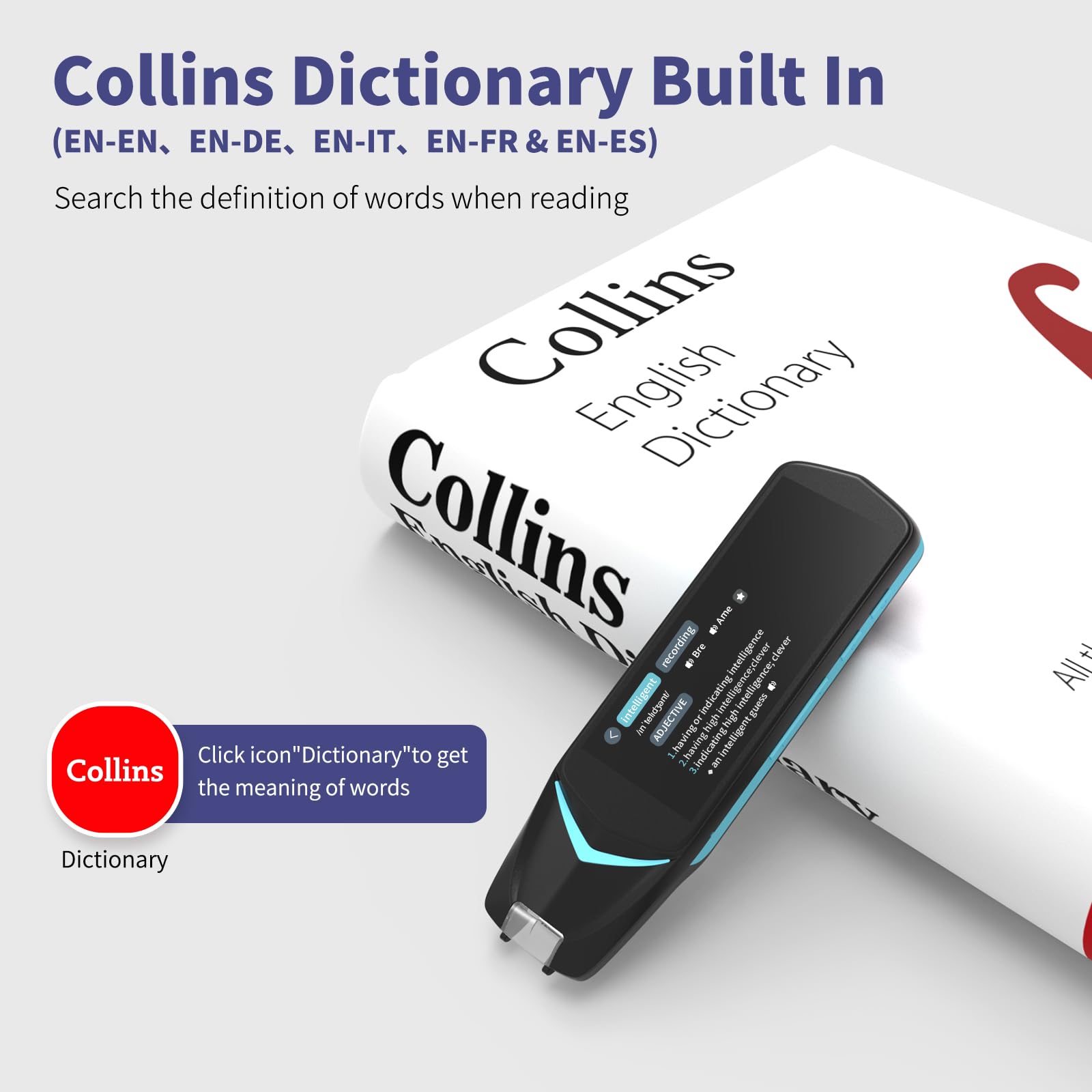 NEWYES Scan Reader Pen 4 Pro with 3.99inch Touchscreen,Text to Speech Reading Pen, Smart recording Learning Pen for Students