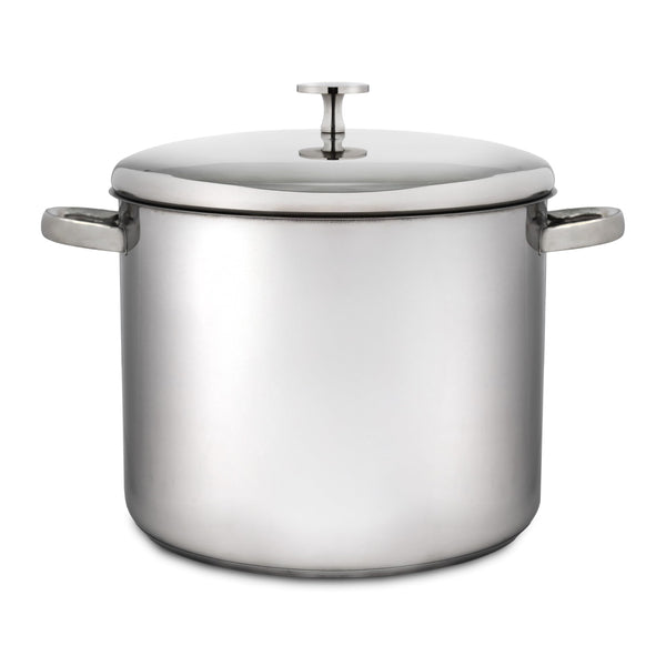 MasterClass Stock Pot With Lid 8.5L/24cm, Induction-Safe, Stainless Steel, Silver