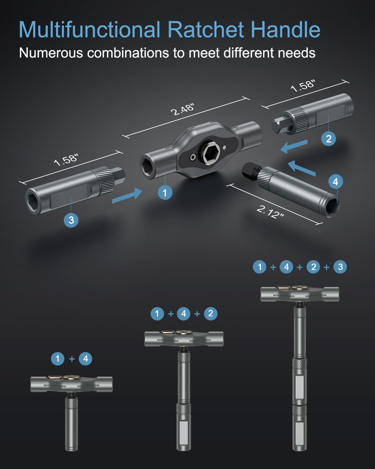 Ankilo 24 in 1 Magnetic Screwdriver Set, DIY Ratchet Screwdriver Set with Rotatable Ratchet Handle, Repair Tool Kit, Small Ratchet Set in case for Furniture Computer Bicycle, Best Gift for Father Day