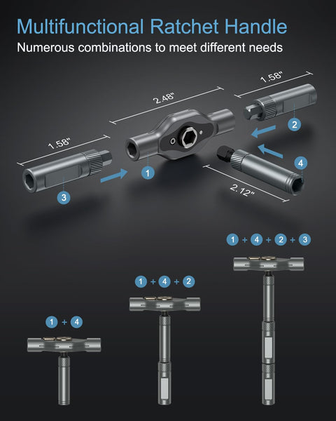 Ankilo 24 in 1 Magnetic Screwdriver Set, DIY Ratchet Screwdriver Set with Rotatable Ratchet Handle, Repair Tool Kit, Small Ratchet Set in case for Furniture Computer Bicycle, Best Gift for Father Day